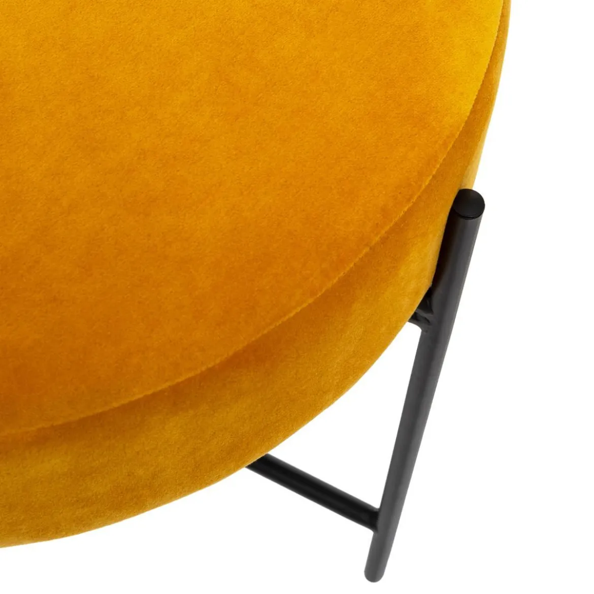 TABOURET APPOINT VELOURS ARTY OCRE
