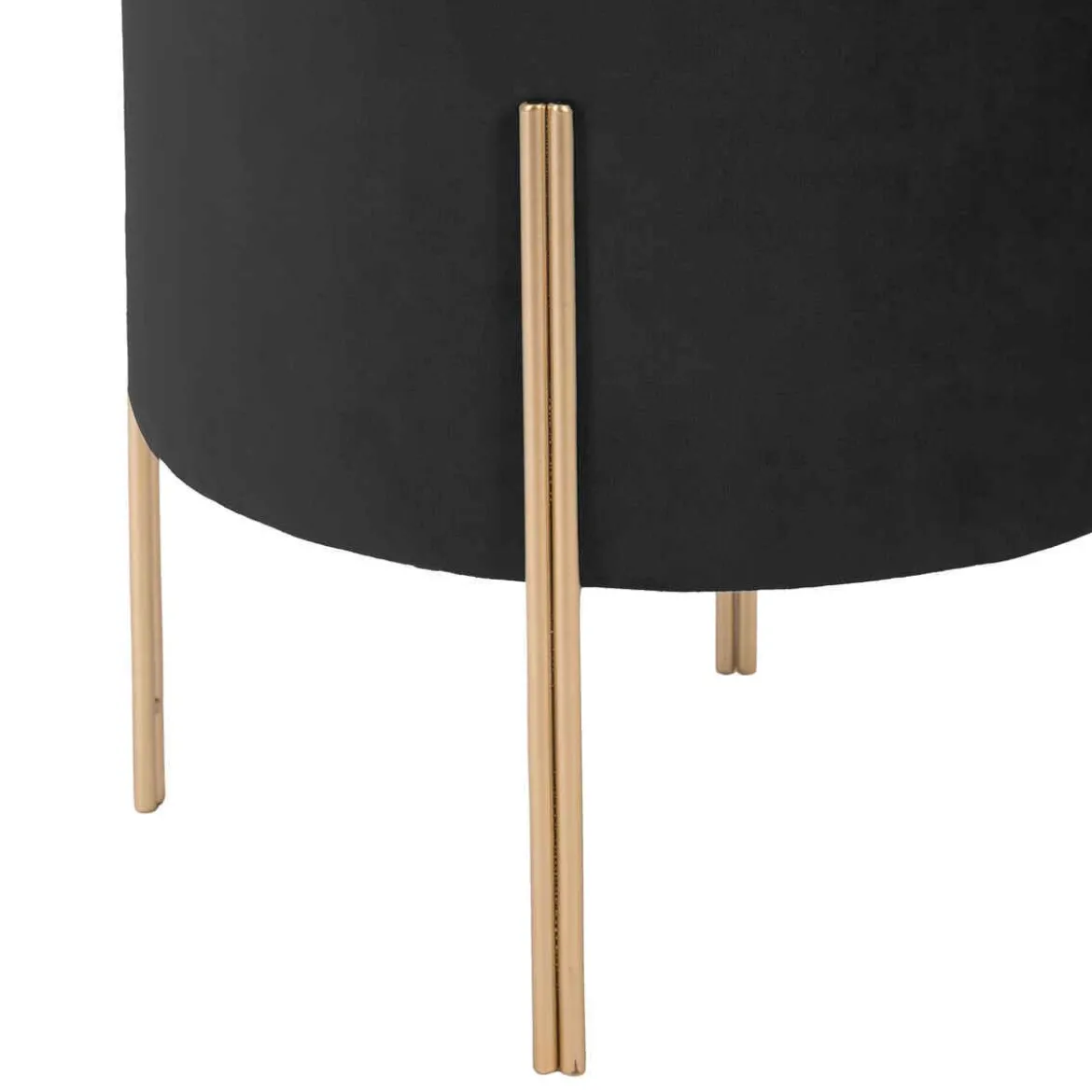 TABOURET APPOINT VELOURS LIVING NOIR