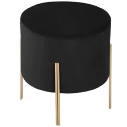 TABOURET APPOINT VELOURS LIVING NOIR