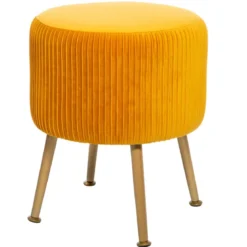 TABOURET APPOINT VELOURS SOLARO OCRE