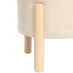 TABOURET COFFRE CHENILLE ELKI BLANC