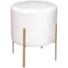 TABOURET D APPOINT LIVING VELOURS IVOIRE