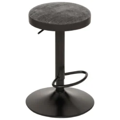 TABOURET DE BAR ILSA HAUTEUR AJUSTABLE NOIR ET GRIS