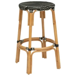 TABOURET ILOT ROTIN TRECIA NOIR