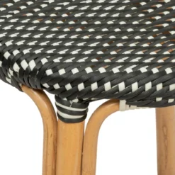 TABOURET ILOT ROTIN TRECIA NOIR
