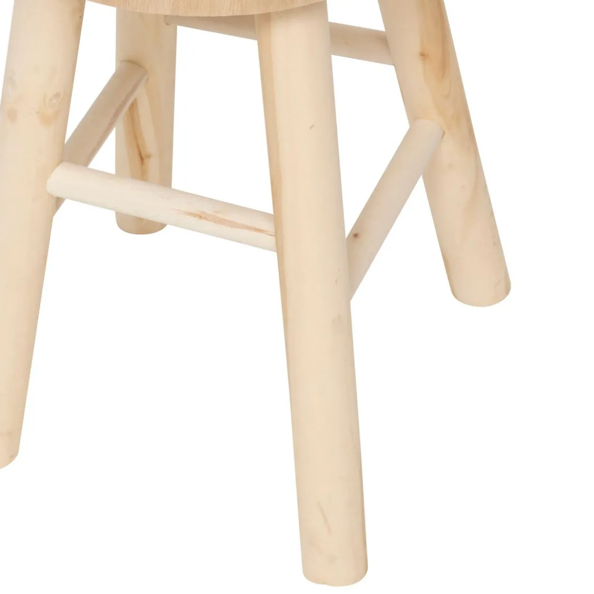 TABOURET NYAR PAULOWNIA BEIGE D.28X41CM