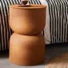 TABOURET TABLE APPOINT 30X30X46CM CARAMEL MOKA