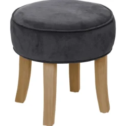 TABOURET VELOURS GRIS TREND ADRIEL