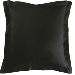TAIE D OREILLER VOLANT PLAT 63X63CM LINA CHARBON