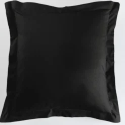 TAIE D OREILLER VOLANT PLAT 63X63CM LINA CHARBON