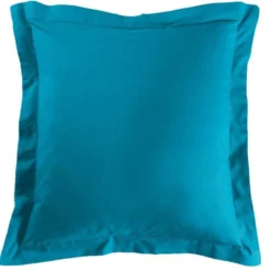TAIE D OREILLER VOLANT PLAT 63X63CM LINA OUTREMER