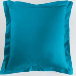 TAIE D OREILLER VOLANT PLAT 63X63CM LINA OUTREMER