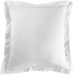 TAIE D OREILLER VOLANT PLAT 63X63CM LINA BLANCHE