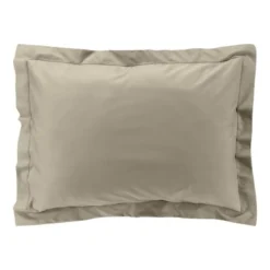 TAIE OREILLER 50X70CM PERCALE UNI 78 FILS SABLE