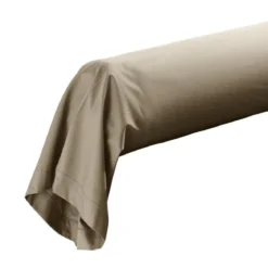 TAIE TRAVERSIN 85X185CM PERCALE UNI 78 FILS SABLE