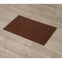 TAPIS BAMBOU ANTI DERAPANT 50X80CM MARRON MAT