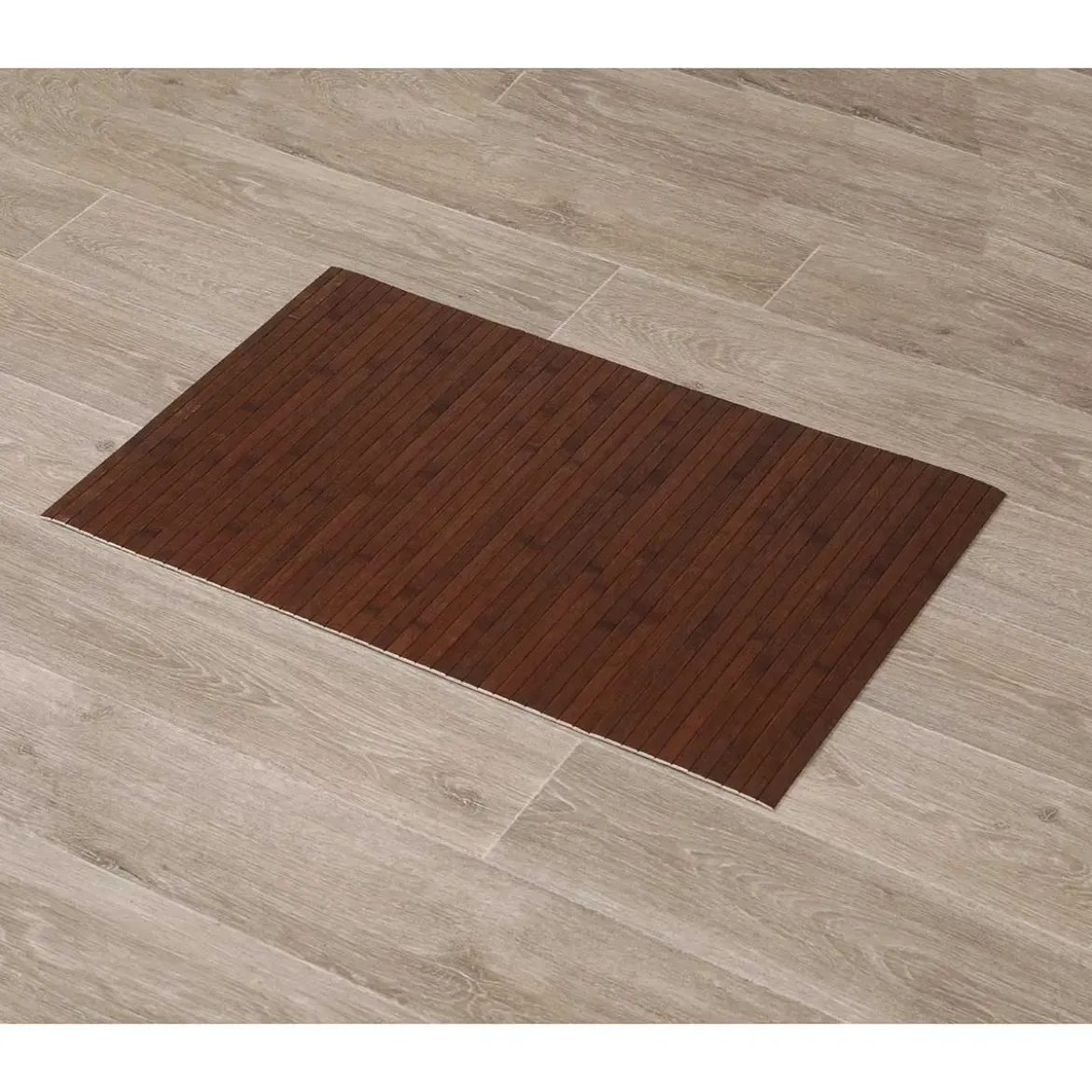 TAPIS BAMBOU ANTI DERAPANT 50X80CM MARRON MAT