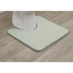 TAPIS CONTOUR WC MICROFIBRE UNI 50X50CM VERT AMANDE