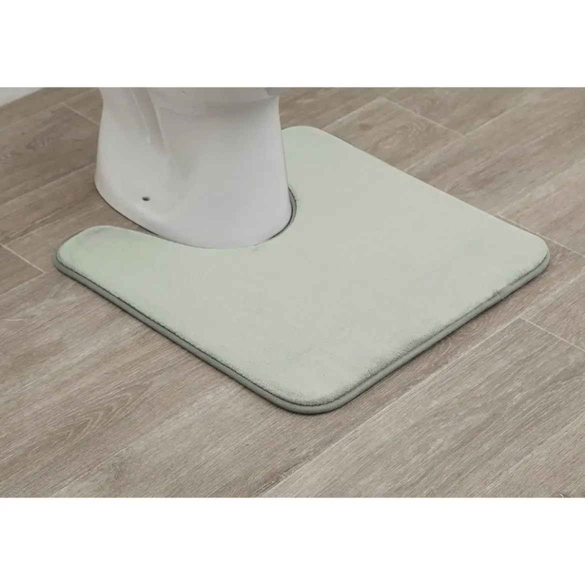 TAPIS CONTOUR WC MICROFIBRE UNI 50X50CM VERT AMANDE