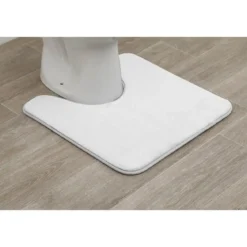 TAPIS CONTOUR WC MICROFIBRE UNI 50X50 CM BLANC