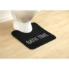TAPIS CONTOUR WC MICROFIBRE IMPRIME 45X50CM NEO RETRO NOIR