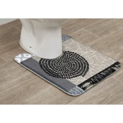 TAPIS CONTOUR WC MICROFIBRE IMPRIME 45X50 CM MASAI