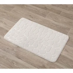 TAPIS MEMOIRE DE FORME MICROFIBRE GALET 50X80CM NATUREL