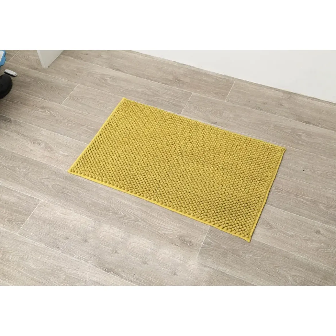 TAPIS MICROFIBRE BOULES 50X80CM MOUTARDE
