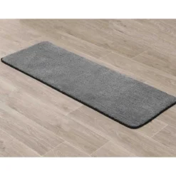 TAPIS MICROFIBRE DOUBLE VASQUE 45X120CM GRIS