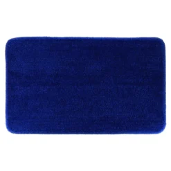 TAPIS MICROFIBRE DOUX DESSOUS LATEX 45X75CM BLEU MARINE