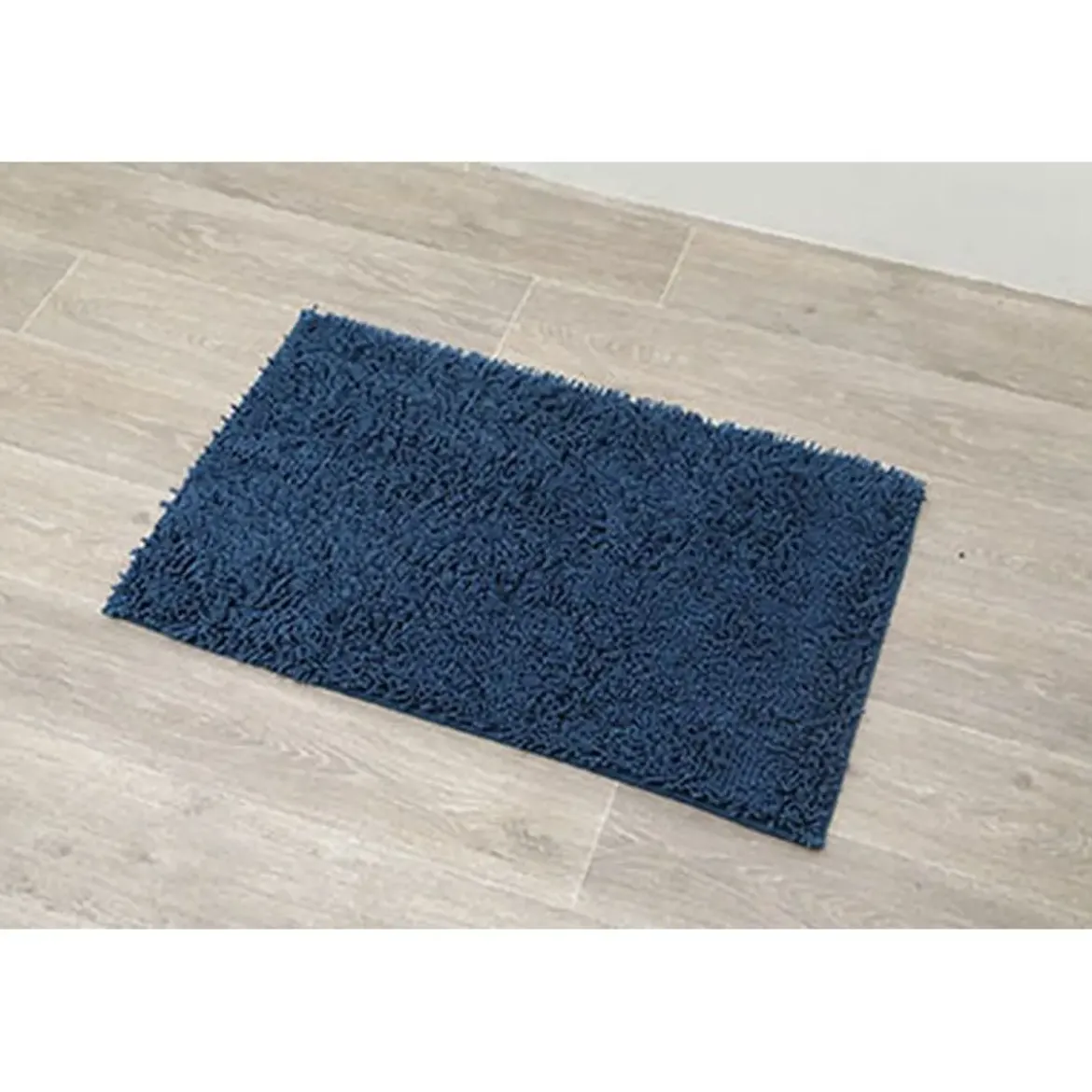 TAPIS MICROFIBRE PETITE CHENILLE 50X80CM BLEU PAON