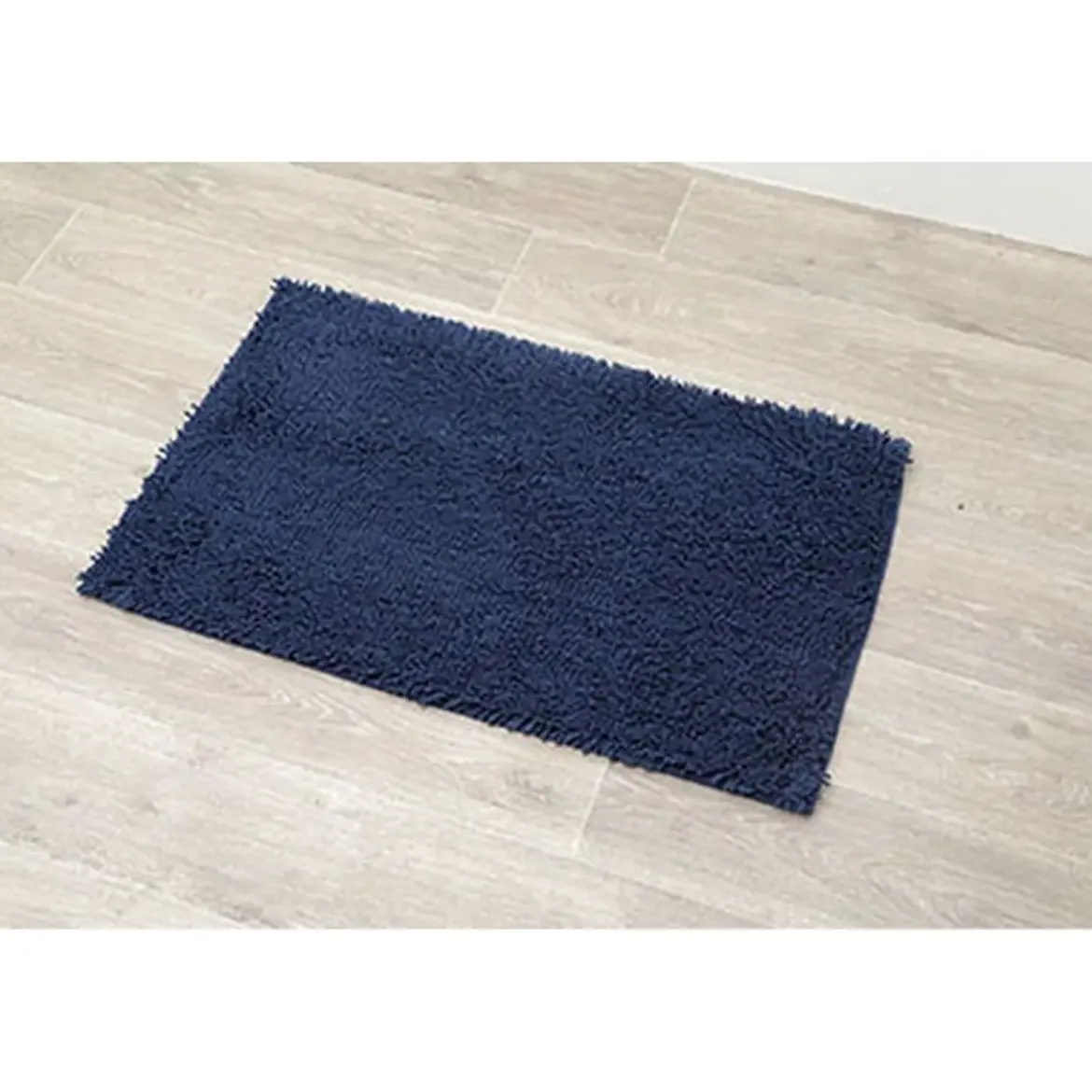 TAPIS MICROFIBRE PETITE CHENILLE 50X80CM BLEU MARINE