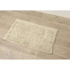 TAPIS MICROFIBRE PETITE CHENILLE 50X80CM BEIGE