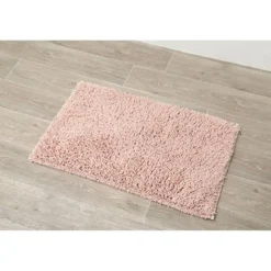 TAPIS MICROFIBRE PETITE CHENILLE 50X80CM ROSE POUDRE