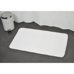 TAPIS MICROFIBRE UNI 45X75CM BLANC