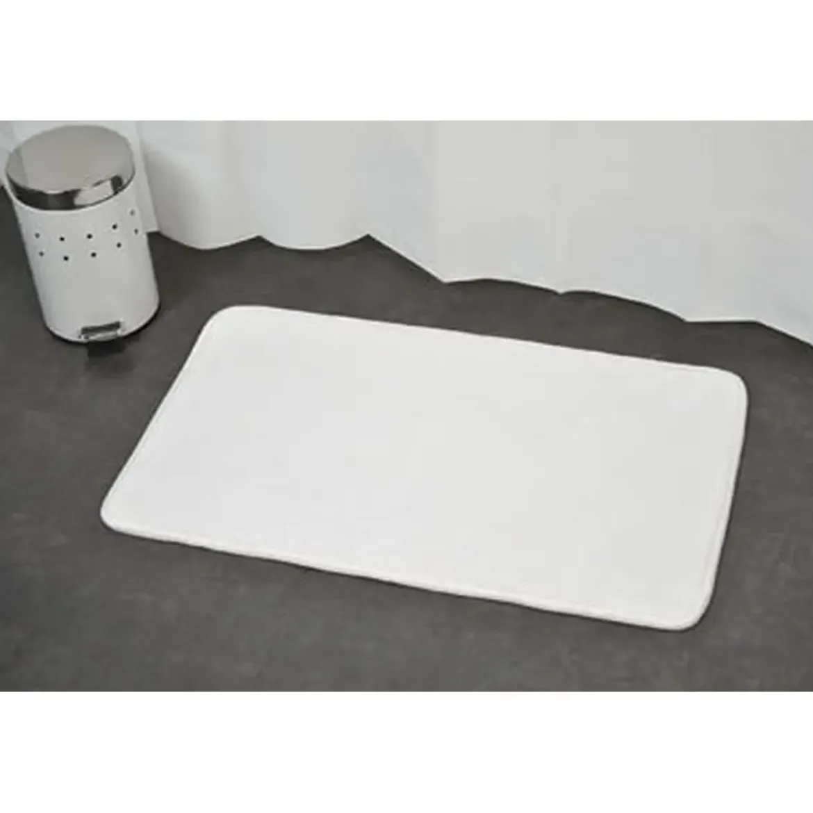 TAPIS MICROFIBRE UNI 45X75CM BLANC