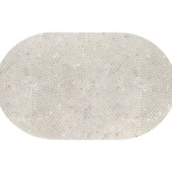 TAPIS OVAL DIATOMITE SOUPLE 45X75CM EFFET CARREAUX ROMA
