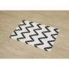 TAPIS ZIGZAG FOND BLANC 60X90CM BLANC NOIR