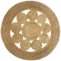 TAPIS AJOURE EN JUTE D.80CM