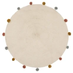 TAPIS ARLEQUIN POMPONS D.90CM
