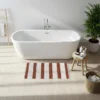 TAPIS BOULE GROSSE RAYURE MOCHA BLANC 45X90CM
