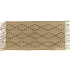 TAPIS CONGO JUTE IMPRIME OR 45X90CM NATUREL NOIR