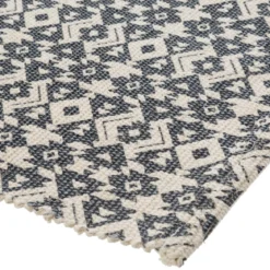 TAPIS COTON IMPRIME GRIS FONCE 60X90CM