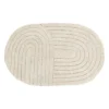 TAPIS COTON TUFTE OVAL 50X80CM GREGE