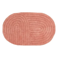TAPIS COTON TUFTE OVAL 50X80CM TERRE DE SIENNE