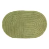 TAPIS COTON TUFTE OVAL 50X80CM VERT OLIVE
