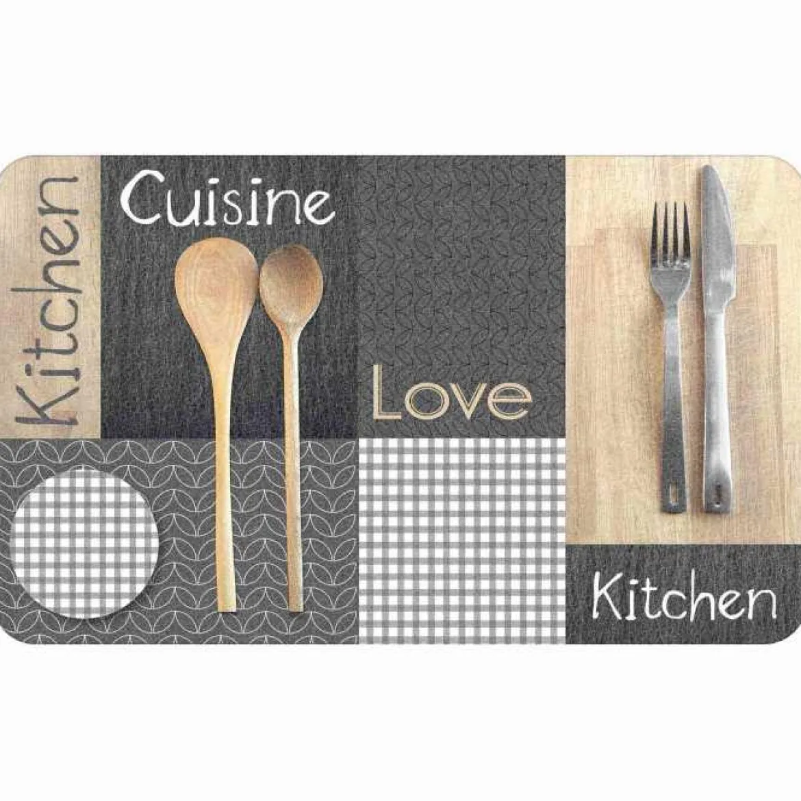 TAPIS DECO RECTANGLE 45X75 CM MOUSSE IMPRIMEE CANTINE