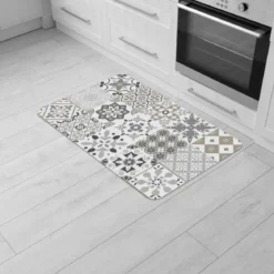TAPIS DECO RECTANGLE 45X75 CM MOUSSE IMPRIMEE SALOU NATUREL