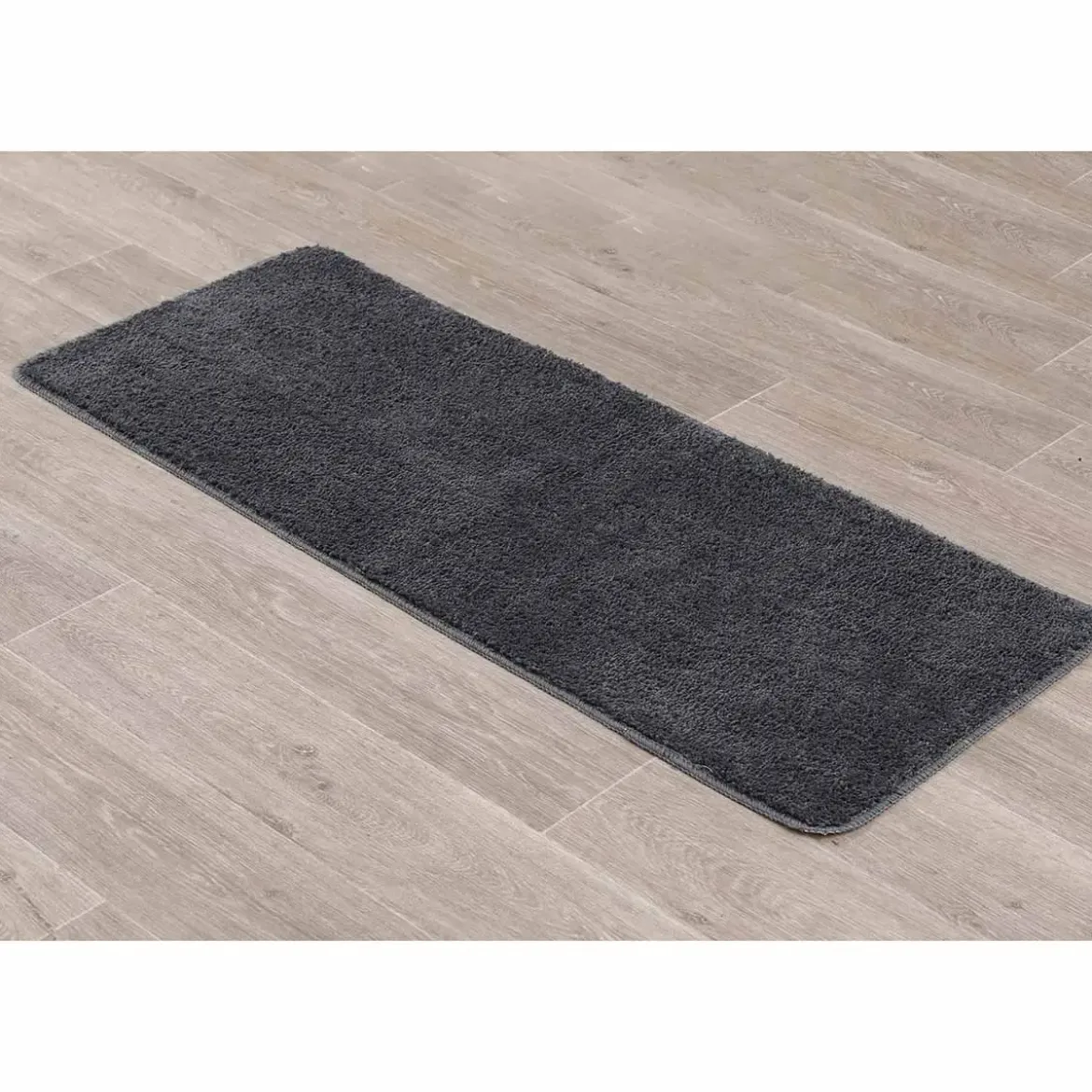 TAPIS DOUBLE VASQUE 50X120CM DESSOUS LATEX GRIS FONCE