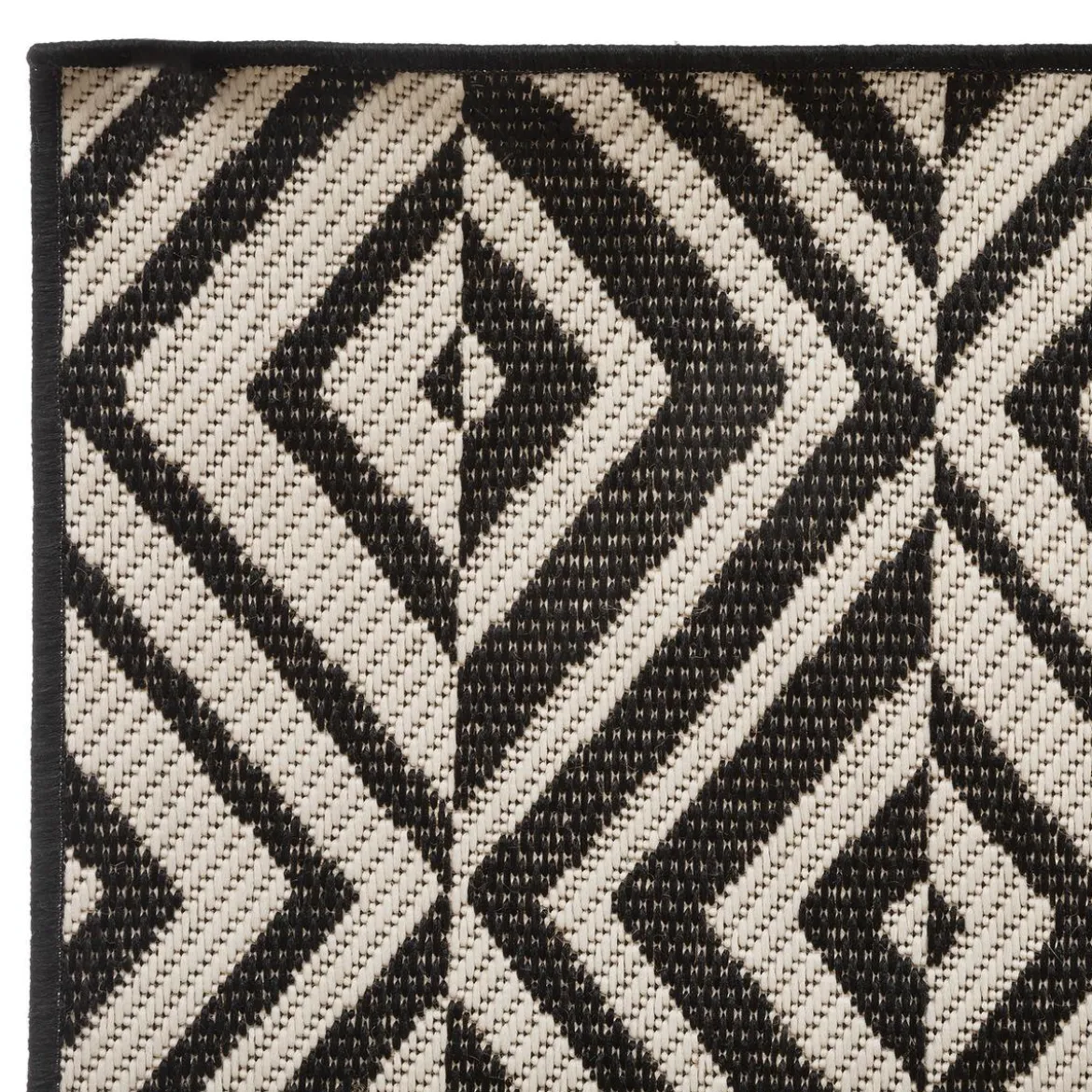 TAPIS EXTERIEUR ET INTERIEUR COLOR NOIR ET BLANC 150X230CM